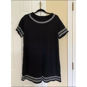 T shirt short sleeve tunic black dress